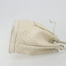 CELINE Macadam Canvas Shoulder Bag PVC Leather White Gold Auth 188363-3