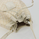 CELINE Macadam Canvas Shoulder Bag PVC Leather White Gold Auth 188363-6