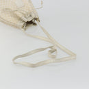 CELINE Macadam Canvas Shoulder Bag PVC Leather White Gold Auth 188363-7