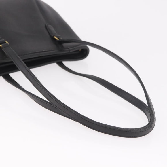 Coach Tote Bag Leather Black Gold Auth 188367