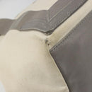 BALENCIAGA Navy Cabas S Tote Bag Canvas Leather White Silver 339933 Auth 188368-14