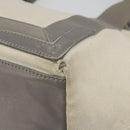 BALENCIAGA Navy Cabas S Tote Bag Canvas Leather White Silver 339933 Auth 188368-15