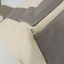 BALENCIAGA Navy Cabas S Tote Bag Canvas Leather White Silver 339933 Auth 188368-16