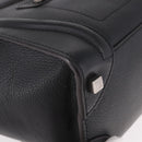 CELINE Luggage Micro Shopper Hand Bag Leather Black Silver Auth 188371SAM-9