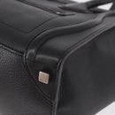 CELINE Luggage Micro Shopper Hand Bag Leather Black Silver Auth 188371SAM-14