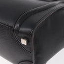 CELINE Luggage Micro Shopper Hand Bag Leather Black Silver Auth 188371SAM-16