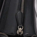 CELINE Luggage Micro Shopper Hand Bag Leather Black Silver Auth 188371SAM-10