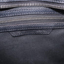 CELINE Luggage Micro Shopper Hand Bag Leather Black Silver Auth 188371SAM-19