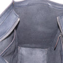 CELINE Luggage Micro Shopper Hand Bag Leather Black Silver Auth 188371SAM-21