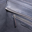 CELINE Luggage Micro Shopper Hand Bag Leather Black Silver Auth 188371SAM-22