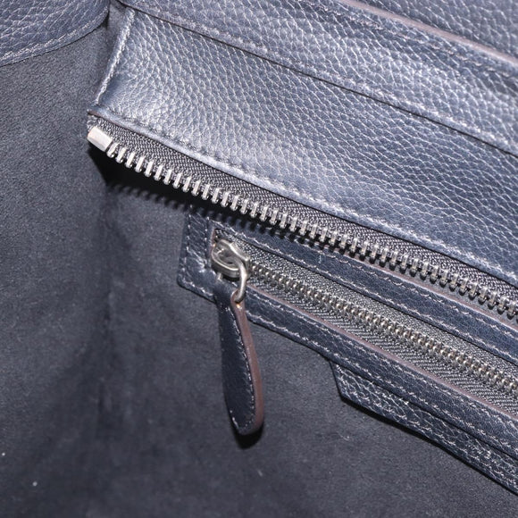 CELINE Luggage Micro Shopper Handtasche Leder Schwarz Silber Authentisch 188371SAM