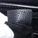 CELINE Luggage Micro Shopper Hand Bag Leather Black Silver Auth 188371SAM-12