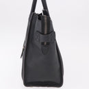CELINE Luggage Micro Shopper Hand Bag Leather Black Silver Auth 188371SAM-3