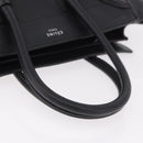 CELINE Luggage Micro Shopper Hand Bag Leather Black Silver Auth 188371SAM-7