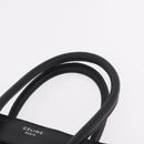 CELINE Luggage Micro Shopper Hand Bag Leather Black Silver Auth 188371SAM-8