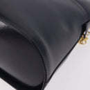 SAINT LAURENT Hand Bag Leather Navy Gold Auth 188373-14