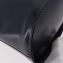 SAINT LAURENT Hand Bag Leather Navy Gold Auth 188373-15
