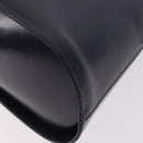 SAINT LAURENT Hand Bag Leather Navy Gold Auth 188373-16