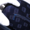 SAINT LAURENT Hand Bag Leather Navy Gold Auth 188373-19
