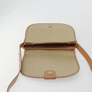 CELINE Macadam Canvas Shoulder Bag PVC Beige Gold Auth 188375A-19