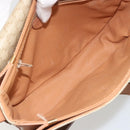 CELINE Macadam Canvas Shoulder Bag PVC Beige Gold Auth 188375A-10