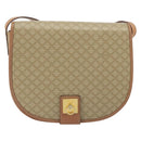 CELINE Macadam Canvas Shoulder Bag PVC Beige Gold Auth 188375A-13