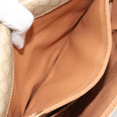 CELINE Macadam Canvas Shoulder Bag PVC Beige Gold Auth 188375A-23