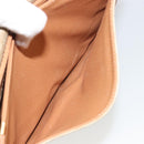 CELINE Macadam Canvas Shoulder Bag PVC Beige Gold Auth 188375A-24