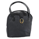 Christian Dior Trotter Canvas Hand Bag PVC Black Gold Auth 188382-1