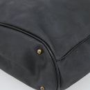 Christian Dior Trotter Canvas Hand Bag PVC Black Gold Auth 188382-14
