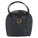 Christian Dior Trotter Canvas Hand Bag PVC Black Gold Auth 188382-13