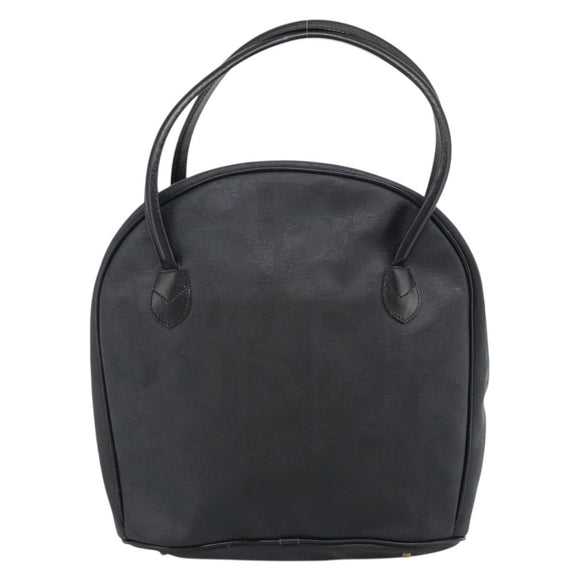 Christian Dior Trotter Canvas Hand Bag PVC Black Gold Auth 188382