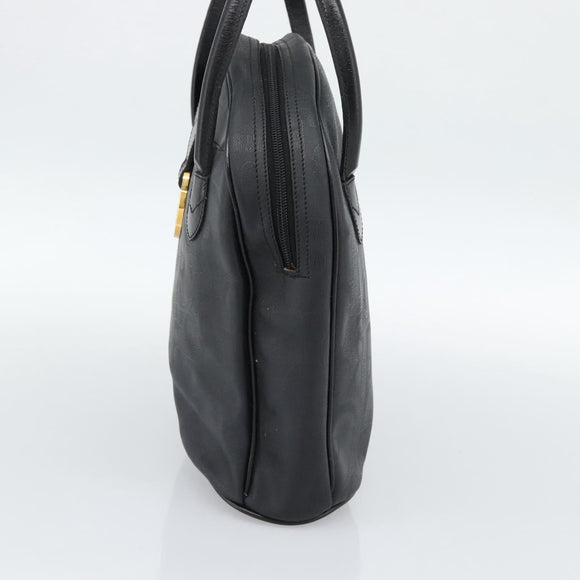 Christian Dior Trotter Canvas Hand Bag PVC Black Gold Auth 188382