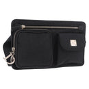 Christian Dior Trotter Canvas Waist Bag Black Silver Auth 188383V-1