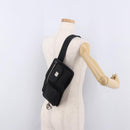 Christian Dior Trotter Canvas Waist Bag Black Silver Auth 188383V-24
