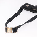 Christian Dior Trotter Canvas Waist Bag Black Silver Auth 188383V-7