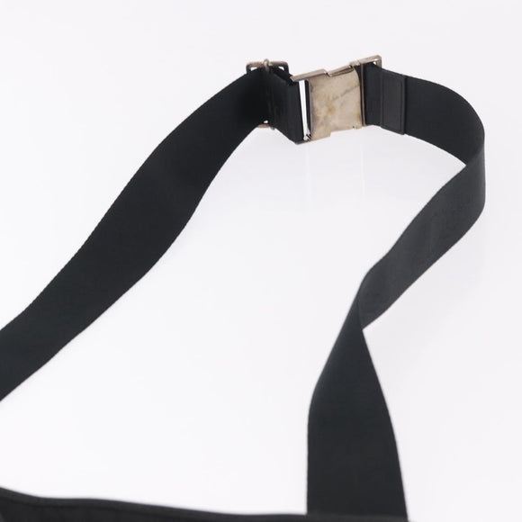 Christian Dior Trotter Canvas Waist Bag Black Silver Auth 188383V