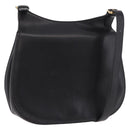 CELINE Shoulder Bag Leather Black Gold Auth 188390-1