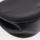 CELINE Shoulder Bag Leather Black Gold Auth 188390-14