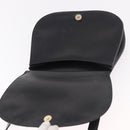 CELINE Shoulder Bag Leather Black Gold Auth 188390-19