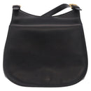 CELINE Shoulder Bag Leather Black Gold Auth 188390-13