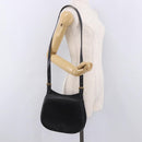 CELINE Shoulder Bag Leather Black Gold Auth 188390-22