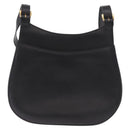 CELINE Shoulder Bag Leather Black Gold Auth 188390-2