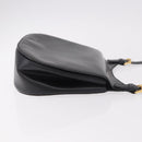 CELINE Shoulder Bag Leather Black Gold Auth 188390-3