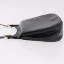 CELINE Shoulder Bag Leather Black Gold Auth 188390-4