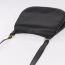 CELINE Shoulder Bag Leather Black Gold Auth 188390-6