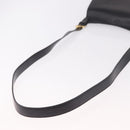 CELINE Shoulder Bag Leather Black Gold Auth 188390-7