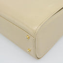 VALENTINO Hand Bag Leather Beige Gold Auth 188391-15