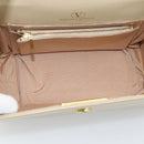 VALENTINO Hand Bag Leather Beige Gold Auth 188391-11