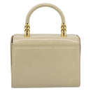 VALENTINO Hand Bag Leather Beige Gold Auth 188391-2